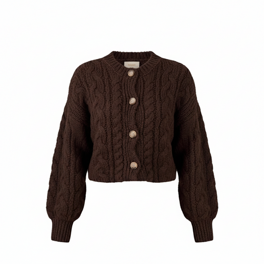 Women's Twist Fashion Round Neck Retro Long Sleeve Sweater