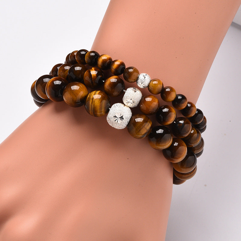 Natural Tiger Eye Bracelet with S925 Silver Jewelry