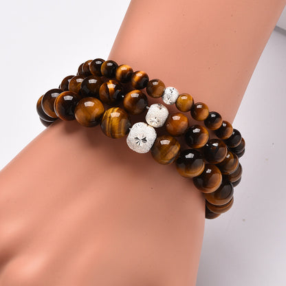 Natural Tiger Eye Bracelet with S925 Silver Jewelry