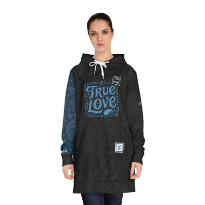 Hoodie Dress — 'True Love' Dove Graphic Cozy Pullover