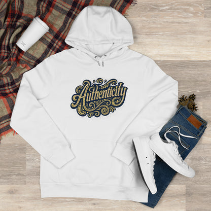 Authenticity Script Hoodie — 'Authenticity' Vintage Ornate Graphic Hooded Sweatshirt