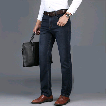 Men's Business Casual Fleece-Lined Slim Jeans