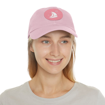 Set For Sail Leather Patch Dad Hat — Nautical Baseball Cap