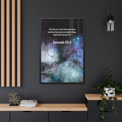 Jeremiah 33:3 Framed Poster — Inspirational Scripture Wall Art