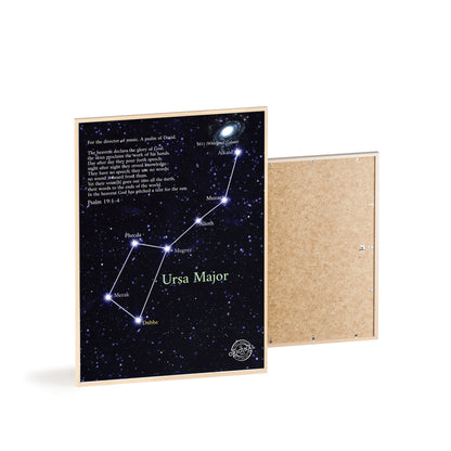 Ursa Major Constellation Star Map Poster with Wooden Frame — Astrology Wall Art
