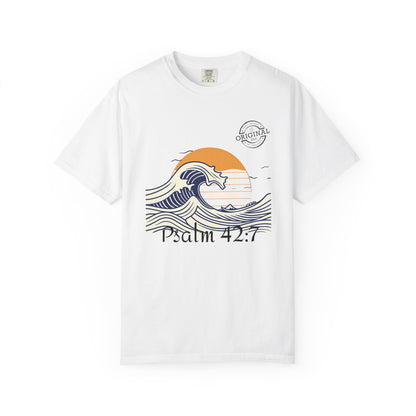Psalm 42:7 Wave T-Shirt — "Deep Calls to Deep" Christian Graphic Tee