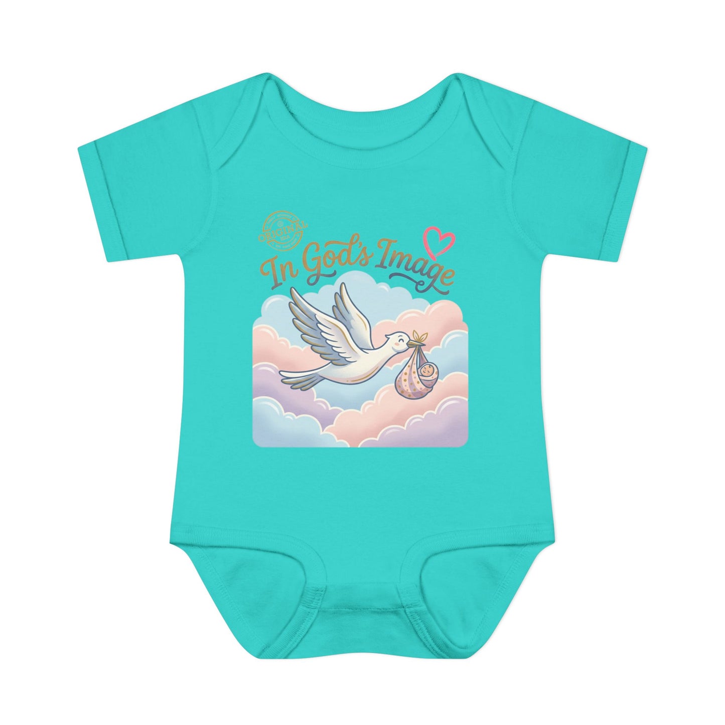 Infant Bodysuit — "In God's Image" Stork Baby Onesie