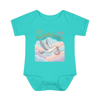 Infant Bodysuit — "In God's Image" Stork Baby Onesie