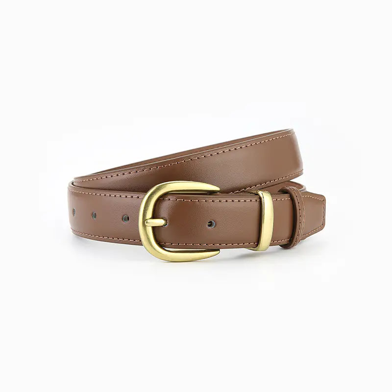 Women's Vintage Black Leather Belt for Jeans and Skirts