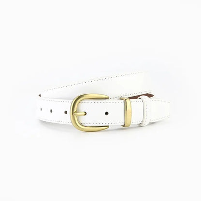Women's Vintage Black Leather Belt for Jeans and Skirts