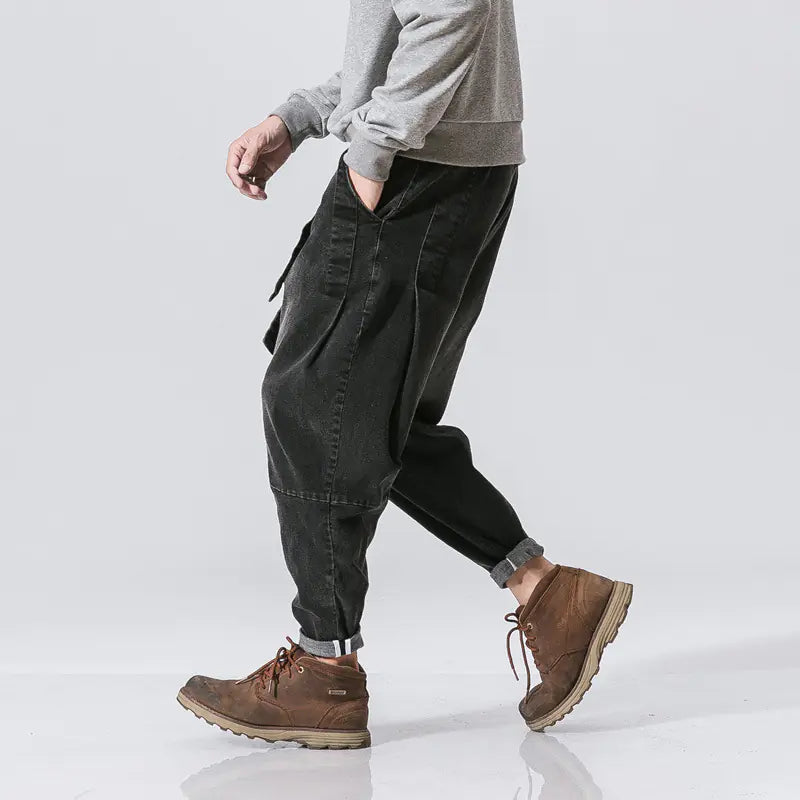 Retro Casual Belted Jeans for Men