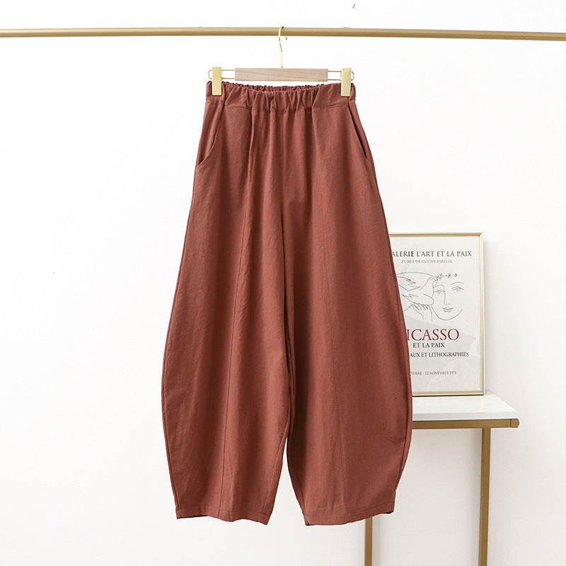 Women's Summer Thin Solid Color Linen Dungarees