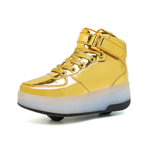 Kids' Trendy Light-Up Roller Sneakers