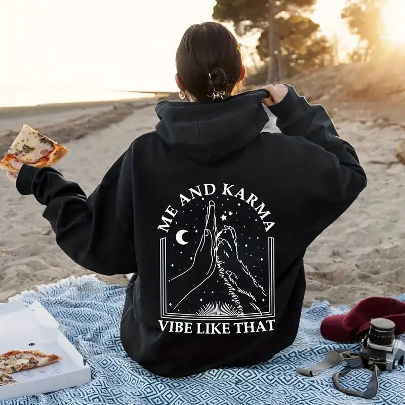 Women's "Me and Karma" Hooded Sweater