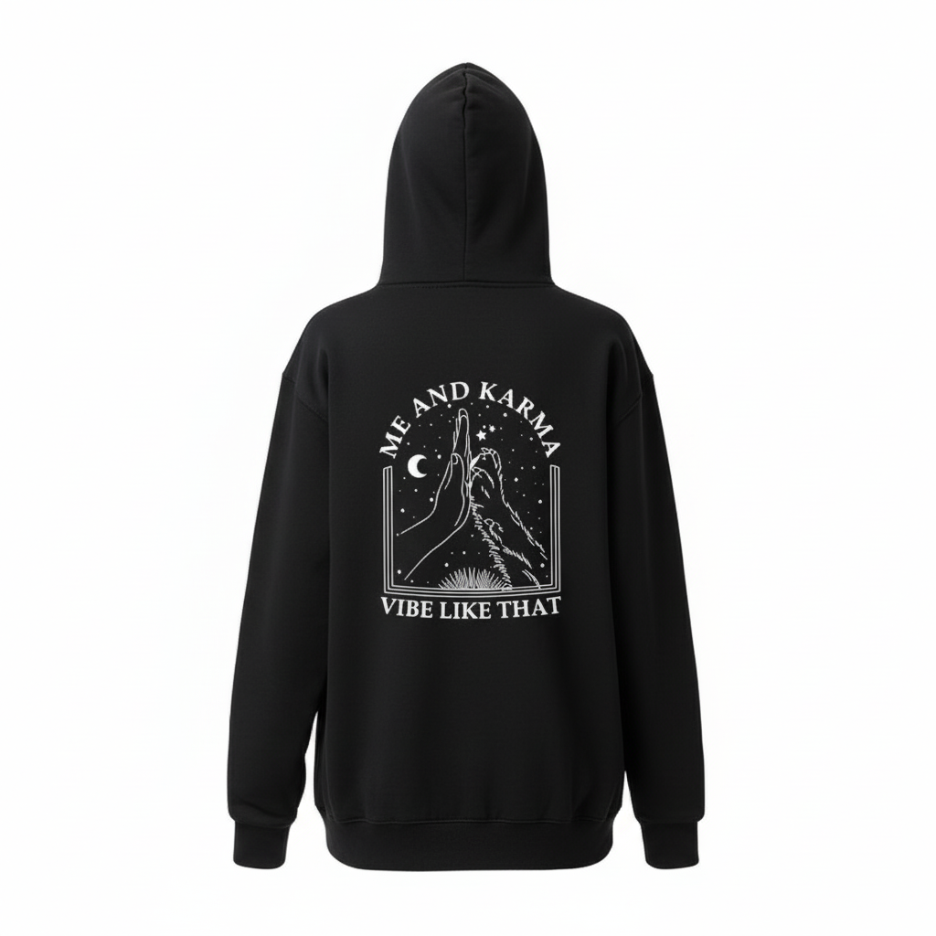Women's "Me and Karma" Hooded Sweater