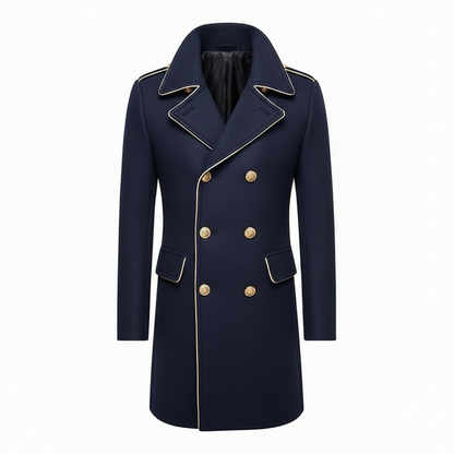 Men's Lapel Double Row Button Coat - European & American Style