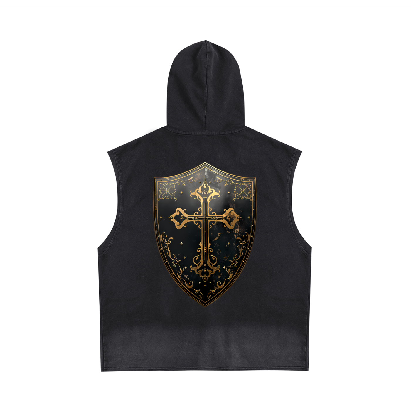 Vintage Washed Zip-Up Hooded Tank Top