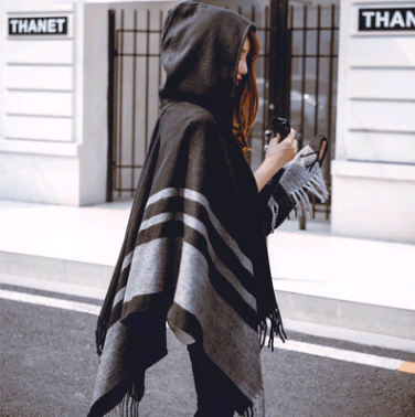 Women's Hooded Cape Scarf Shawl