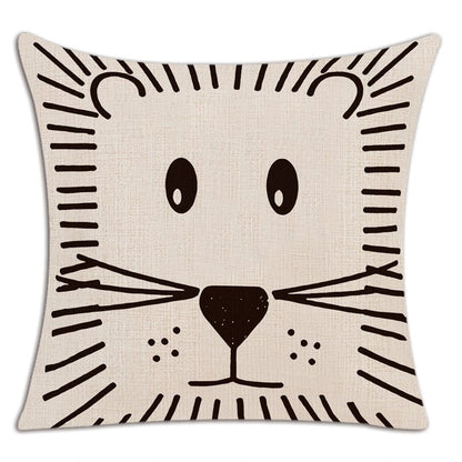 Cartoon Character Series Linen Pillow Cover