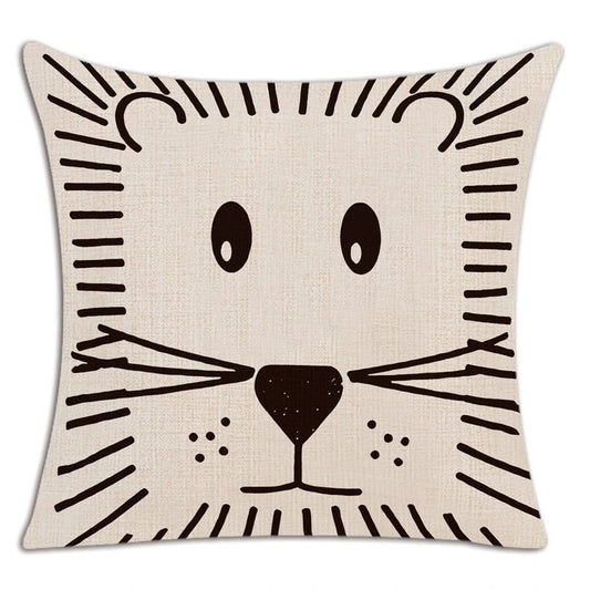Cartoon Character Series Linen Pillow Cover