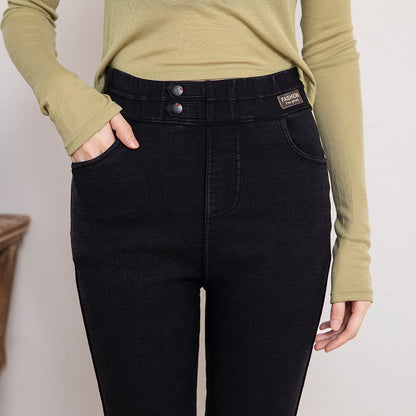 Women's Vintage Stretch Zip High Waist Jeans