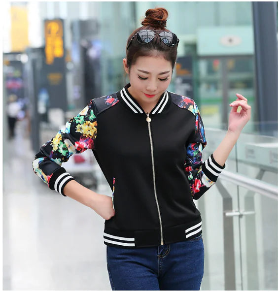 Chic Printed Baseball Jacket