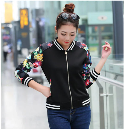 Chic Printed Baseball Jacket