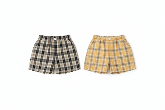 Casual Retro Plaid Shorts for Kids