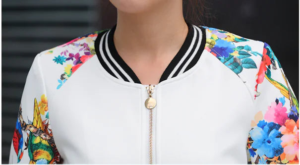 Chic Printed Baseball Jacket