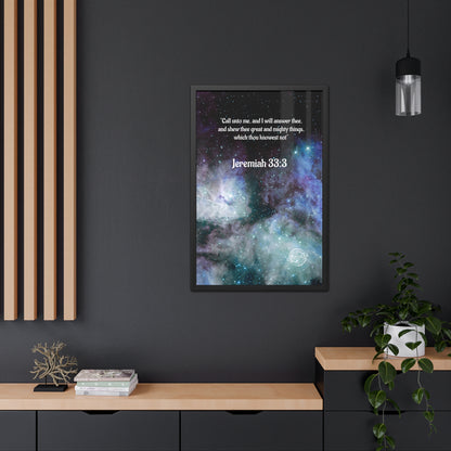 Jeremiah 33:3 Framed Poster — Inspirational Scripture Wall Art