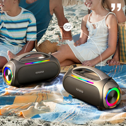 60W Portable Wireless Waterproof Camping Extra Bass Bluetooth Speaker - RBG Lights