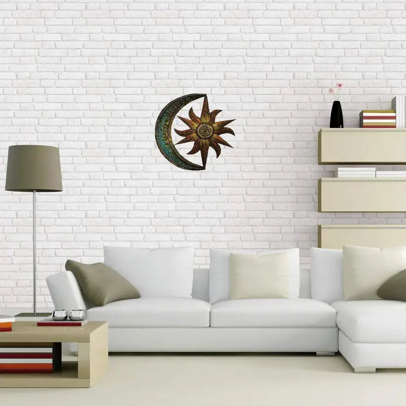 Celestial Body Theme Metal Wall Art - Moon & Star Display