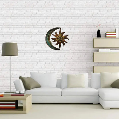 Celestial Body Theme Metal Wall Art - Moon & Star Display