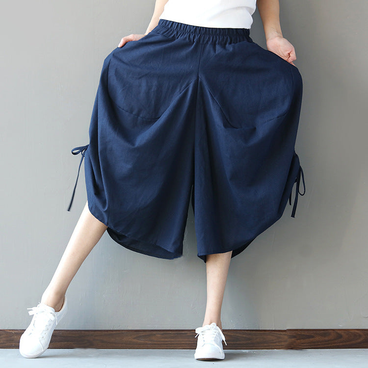 Women's Cotton Linen Ethnic Bloomers