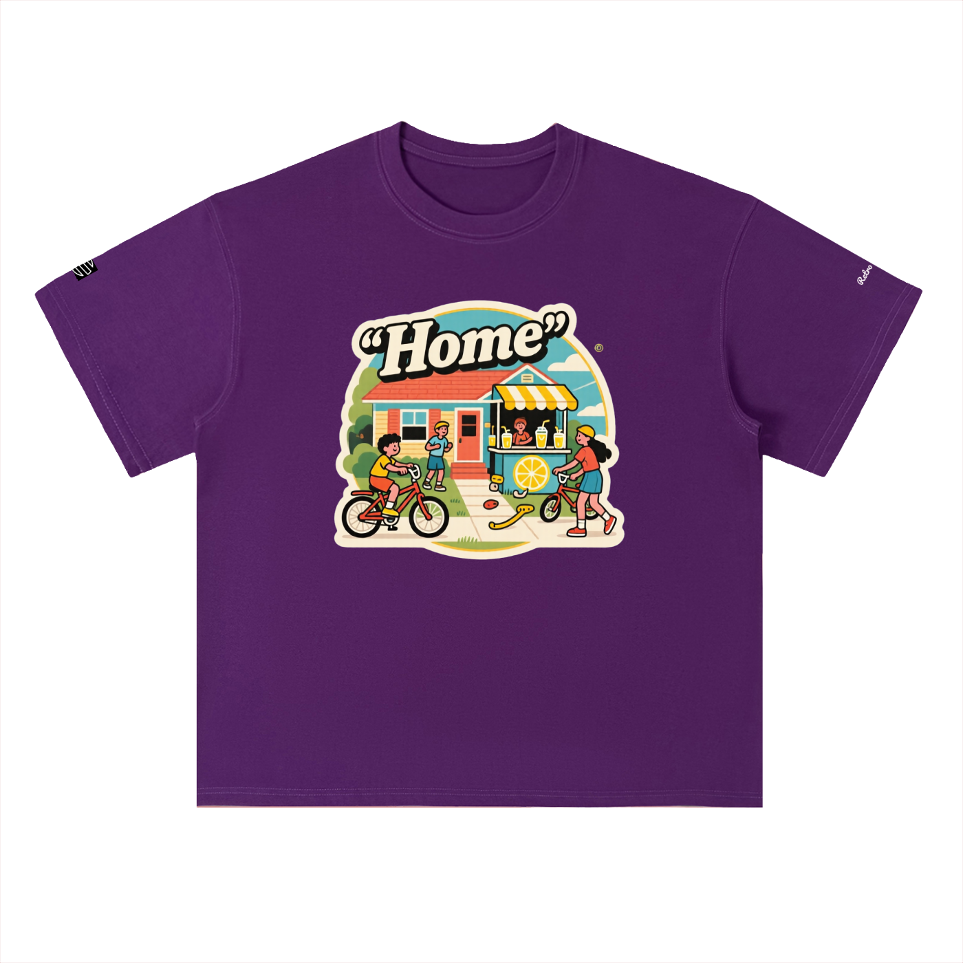 Retro "Home" Heavyweight Drop Shoulder Cotton T-Shirt