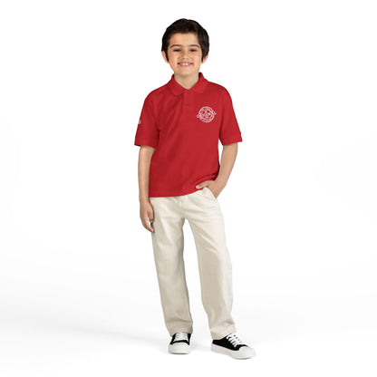 Youth Polo Shirt with 'Original' Vintage Stamp Logo — Kids School Uniform / Casual
