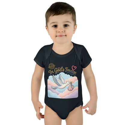 Infant Bodysuit — "In God's Image" Stork Baby Onesie