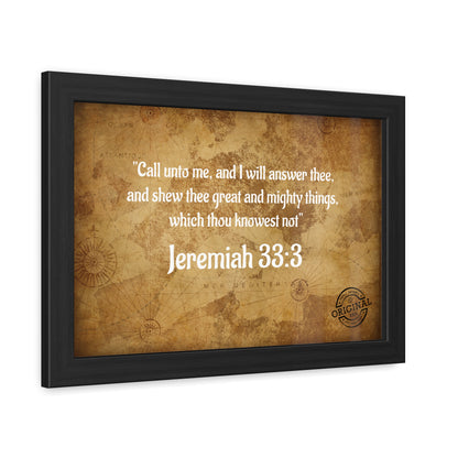 Jeremiah 33:3 Framed Poster — Inspirational Scripture Wall Art