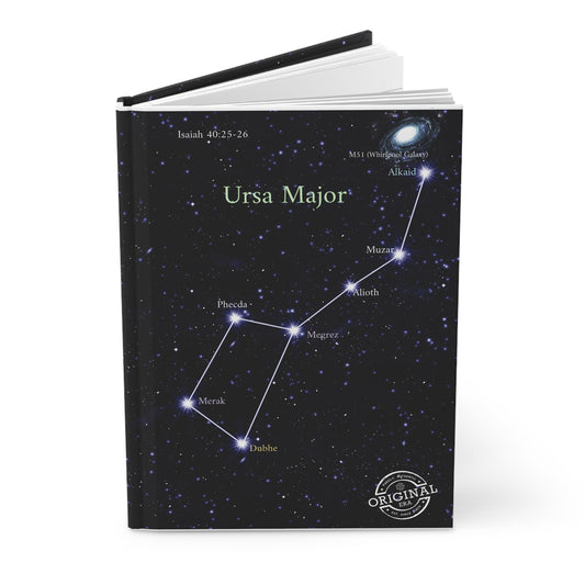 Constellation Hardcover Journal — Ursa Major & Cassiopeia Star Map Notebook