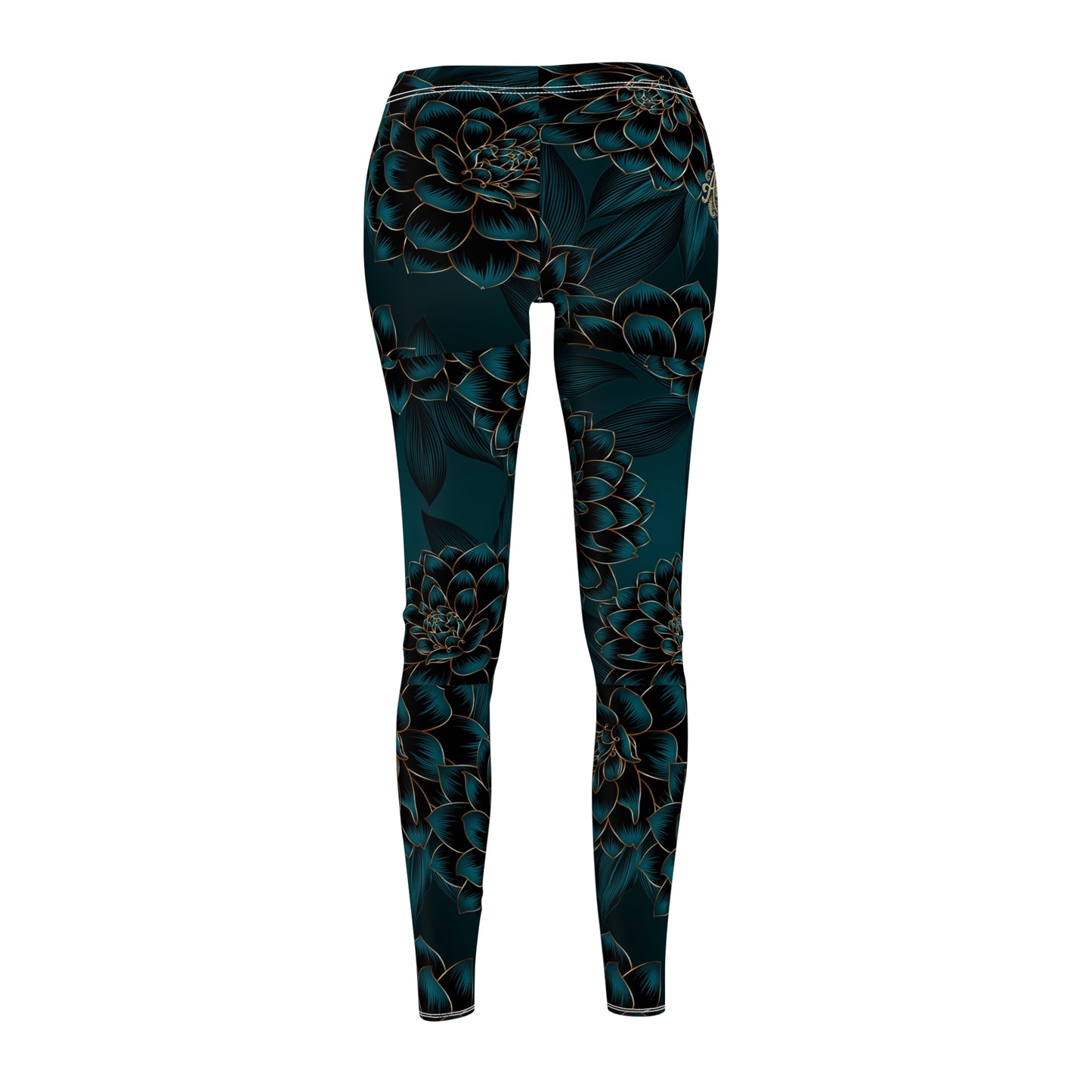 Women's Floral Midnight Teal Leggings