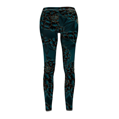 Women's Floral Midnight Teal Leggings