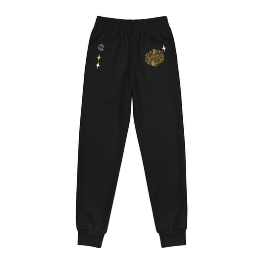 Kids Black Golden Script Sparkle Joggers