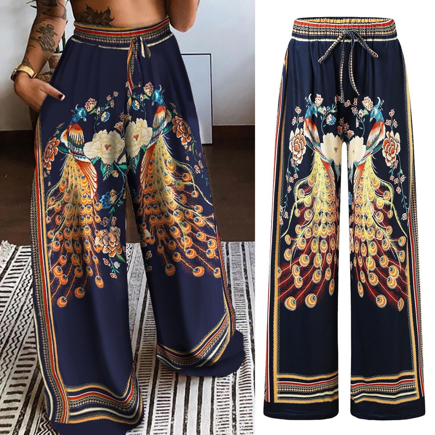 Women's Peacock Harem Pants