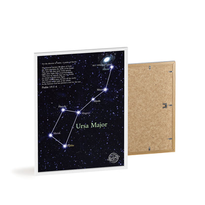 Ursa Major Constellation Star Map Poster with Wooden Frame — Astrology Wall Art