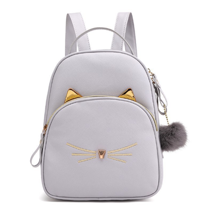 Cat Leather Backpack