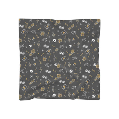 Game Of Love Silky Dark Scarf – Gothic Rose & Crystal Pattern