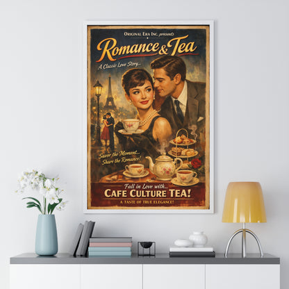 Vintage Romance & Tea Poster — Cafe Culture Tea Wall Art
