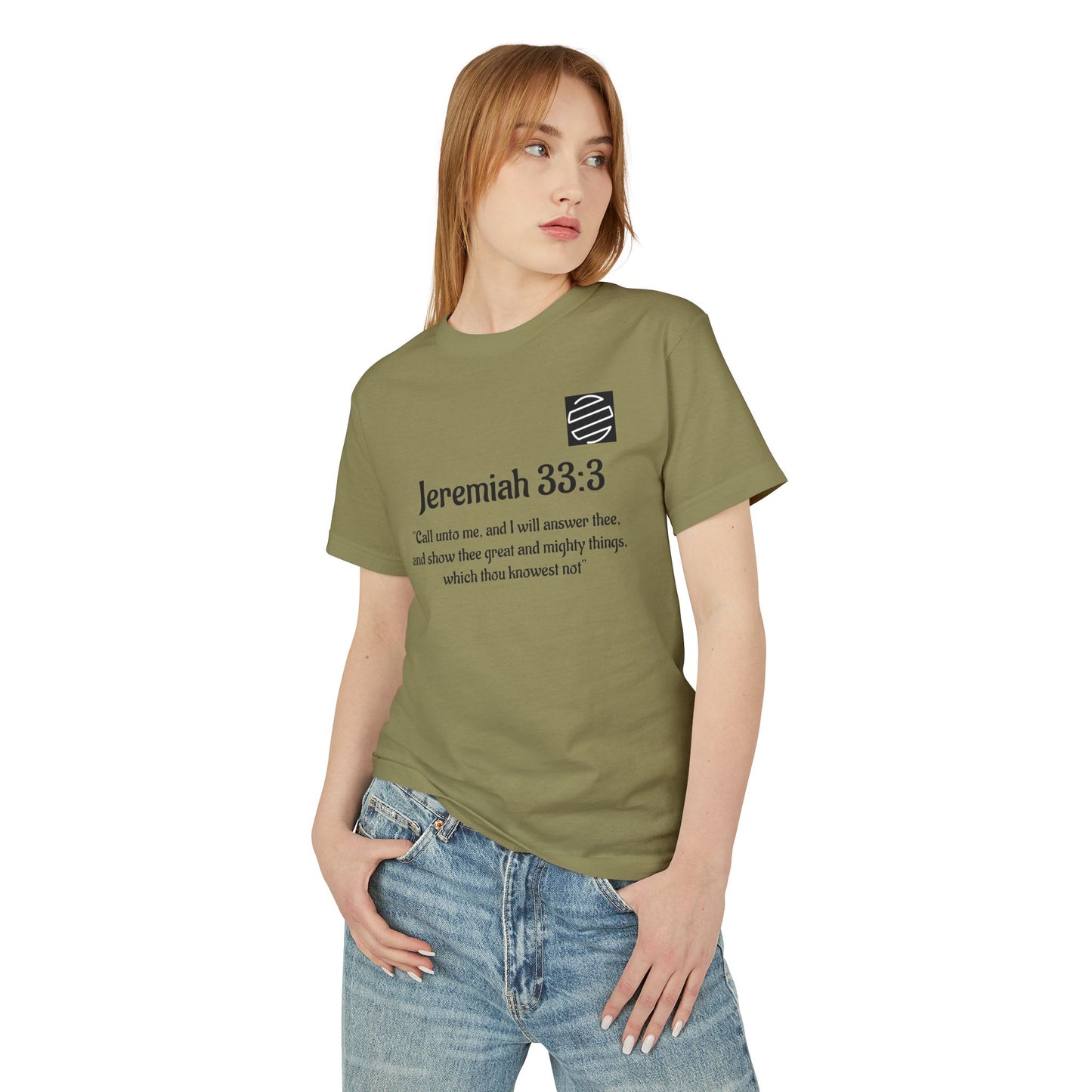 Jeremiah 33:3 Scripture Tee — 'Call unto me...' Faith Graphic T-Shirt