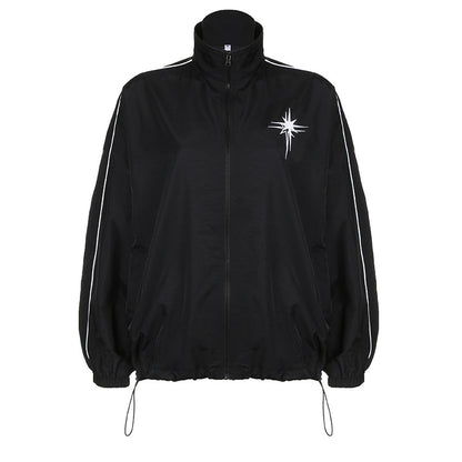 Retro Street Asterism Loose Turtleneck Version Coat