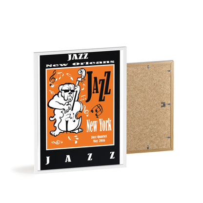Jazz Poster with Wooden Frame — New Orleans/New York Music Print